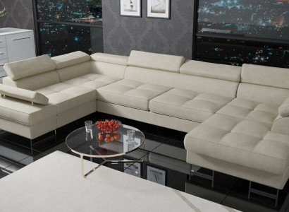 Textil Sofa Ecksofa Sofa Couch Polster Wohnlandschaft Leder Sofas Couchen U Form